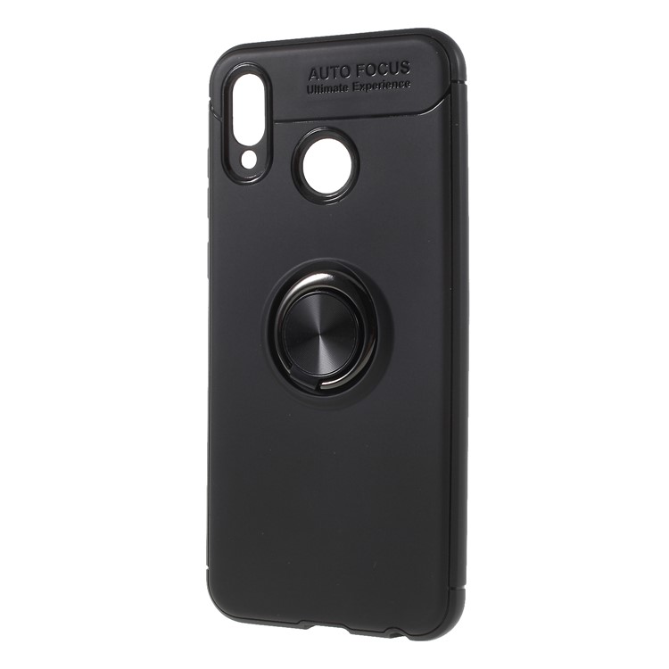 Escudo Do Telefone Do Kickstand Do Anel De Dedo Do Metal TPU Para O Jogo De Honra Do Huawei - Tudo Preto-2