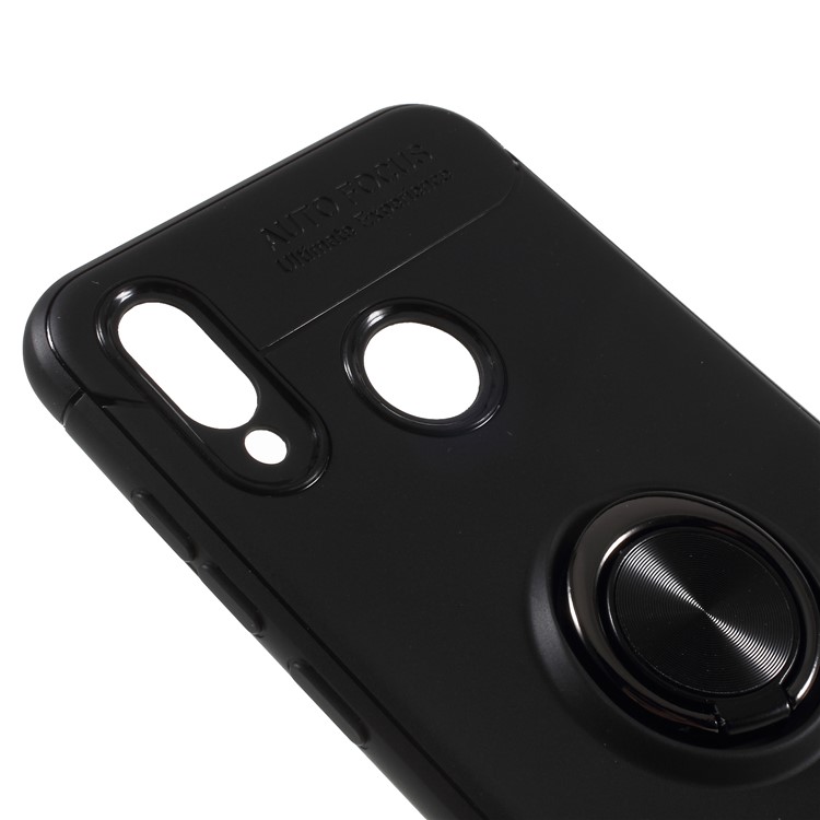 Escudo Do Telefone Do Kickstand Do Anel De Dedo Do Metal TPU Para O Jogo De Honra Do Huawei - Tudo Preto-4