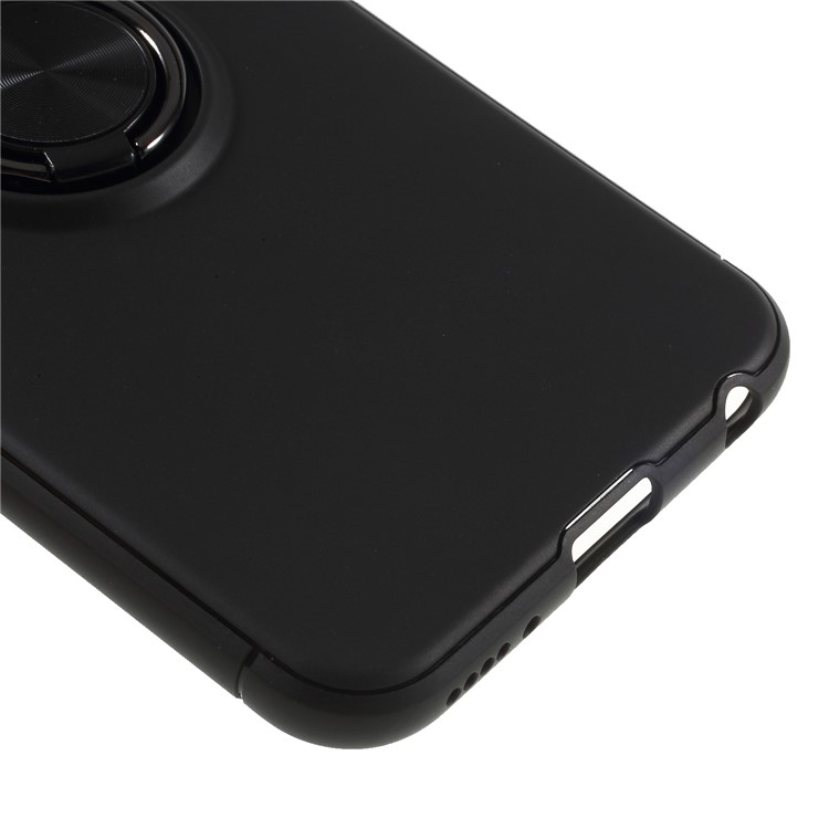 Escudo Do Telefone Do Kickstand Do Anel De Dedo Do Metal TPU Para O Jogo De Honra Do Huawei - Tudo Preto-5