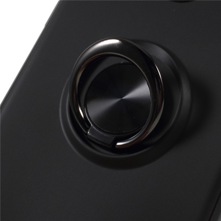 Escudo Do Telefone Do Kickstand Do Anel De Dedo Do Metal TPU Para O Jogo De Honra Do Huawei - Tudo Preto-6