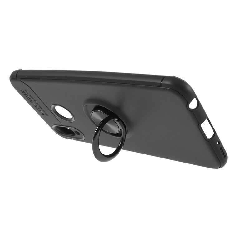 Escudo Do Telefone Do Kickstand Do Anel De Dedo Do Metal TPU Para O Jogo De Honra Do Huawei - Tudo Preto-7