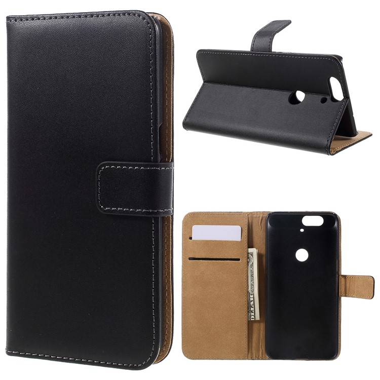 For Huawei Nexus 6P Split Genuine Leather Wallet Case Cover-1