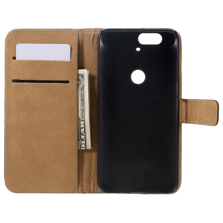 For Huawei Nexus 6P Split Genuine Leather Wallet Case Cover-6