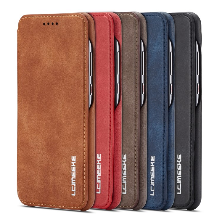 LC.IMEEKE for Huawei P20 Retro Style Leather Card Holder Stand Flip Cover - Black-17