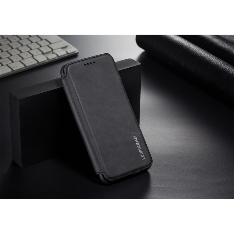 LC.IMEEKE for Huawei P20 Retro Style Leather Card Holder Stand Flip Cover - Black-9