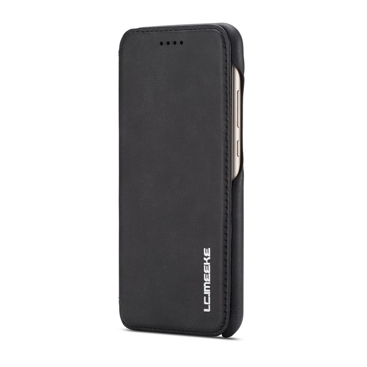 LC.IMEEKE for Huawei P20 Lite / Nova 3e Retro Style Leather Card Holder Stand Casing - Black-2