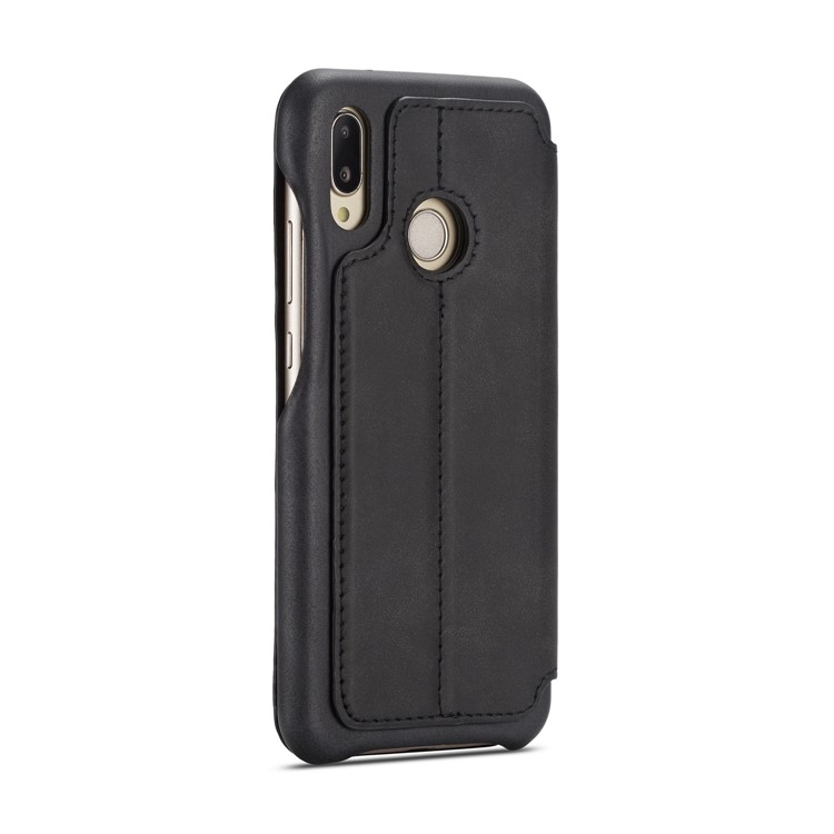 LC.IMEEKE for Huawei P20 Lite / Nova 3e Retro Style Leather Card Holder Stand Casing - Black-3