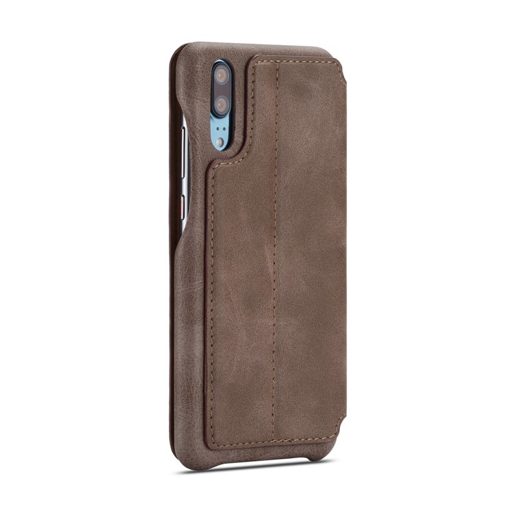 LC.IMEEKE for Huawei P20 Pro Retro Style Leather Card Holder Stand Phone Shell - Coffee-3