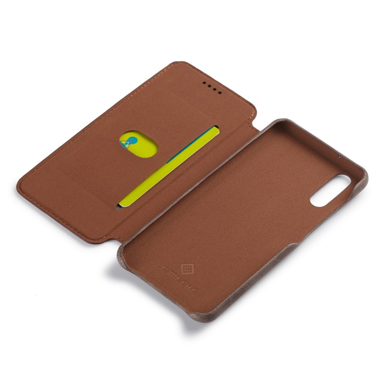 LC.IMEEKE for Huawei P20 Pro Retro Style Leather Card Holder Stand Phone Shell - Coffee-5
