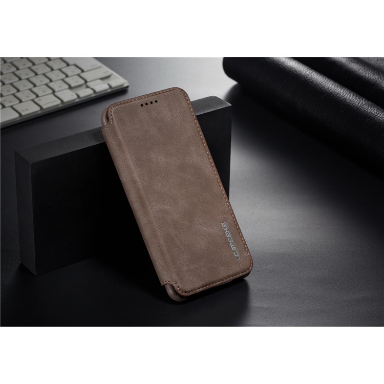 Lc. Imeeke Pour Huawei P20 Pro Rétro Style en Cuir Carte Holder Stand Phone Shell - Café