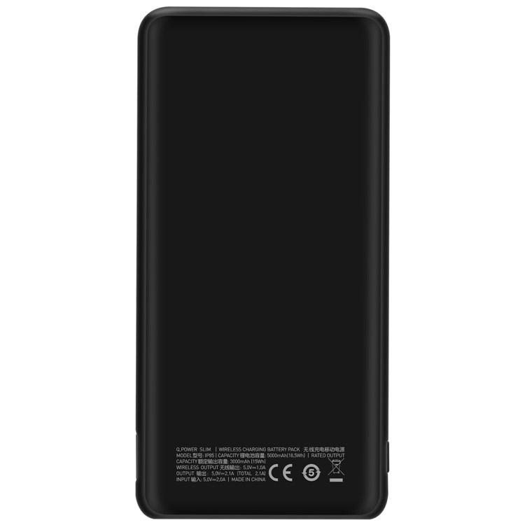 MOMAX Q.Power Slim 5000mAh Graceful Energy Qi Wireless Charger + Micro USB/Type C Input Power Bank - Black-2