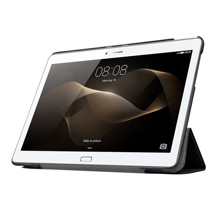 Tri-fold Stand Leather Case for Huawei MediaPad M2 - Black-5