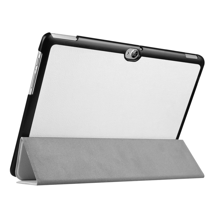 Tri-fold Stand Leather Protective Case for Huawei MediaPad M2 - White-6