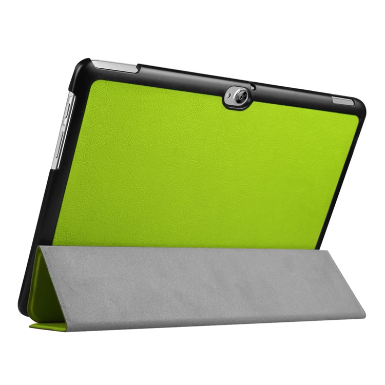 Tri-fold Leather Stand Cover for Huawei MediaPad M2 - Green-6