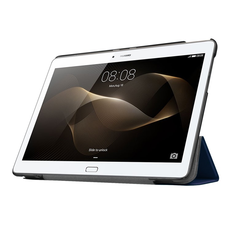 Tri-fold Stand Leather Case for Huawei MediaPad M2 - Dark Blue-5