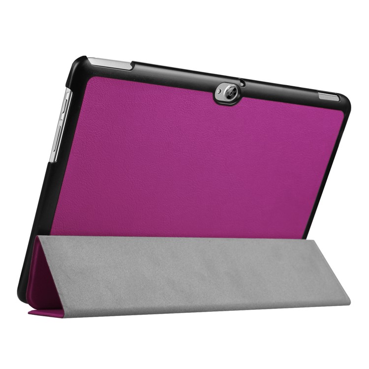 Tri-fold Stand Leather Case for Huawei MediaPad M2 - Purple-6