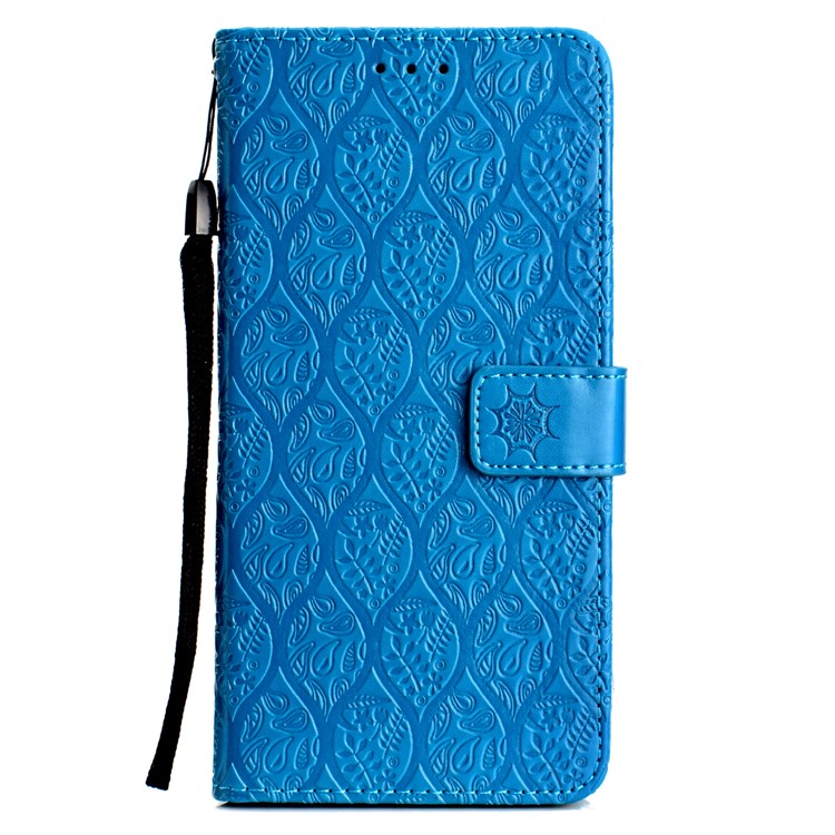Custodia Per Cellulare In Pelle Foglia Stampata Per Huawei Y5 (2018) / Y5 Prime (2018) / Onore 7s / Gioca 7 - Bambina Blu-2