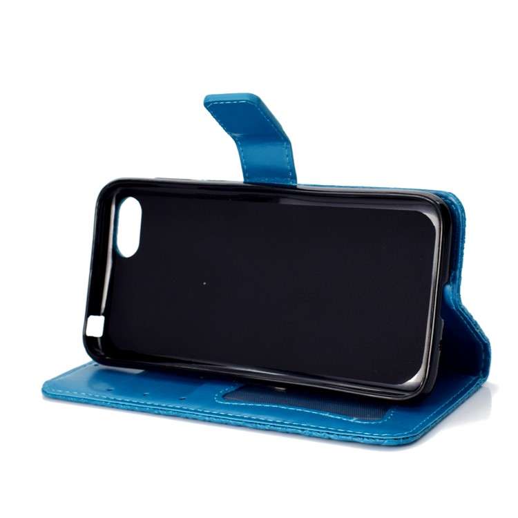 Custodia Per Cellulare In Pelle Foglia Stampata Per Huawei Y5 (2018) / Y5 Prime (2018) / Onore 7s / Gioca 7 - Bambina Blu-6