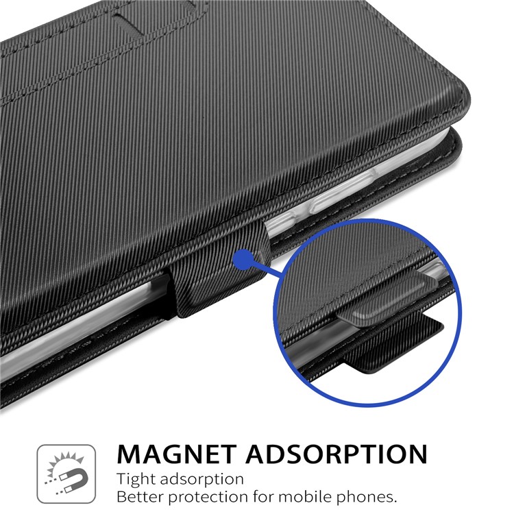Carteira De Couro Stand Case E Espelho De Maquilhagem Para Huawei P20 - Preto-4