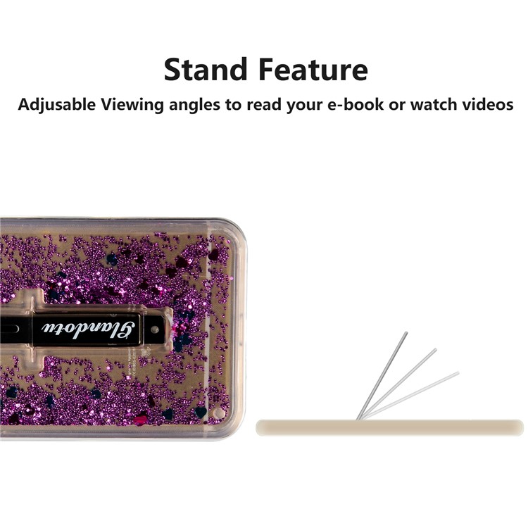 Quicksand TPU + PC Hybrid Finger Grip Kickstand Phone Casing for Huawei Y3 (2018) / Y3 (2017) - Purple-5