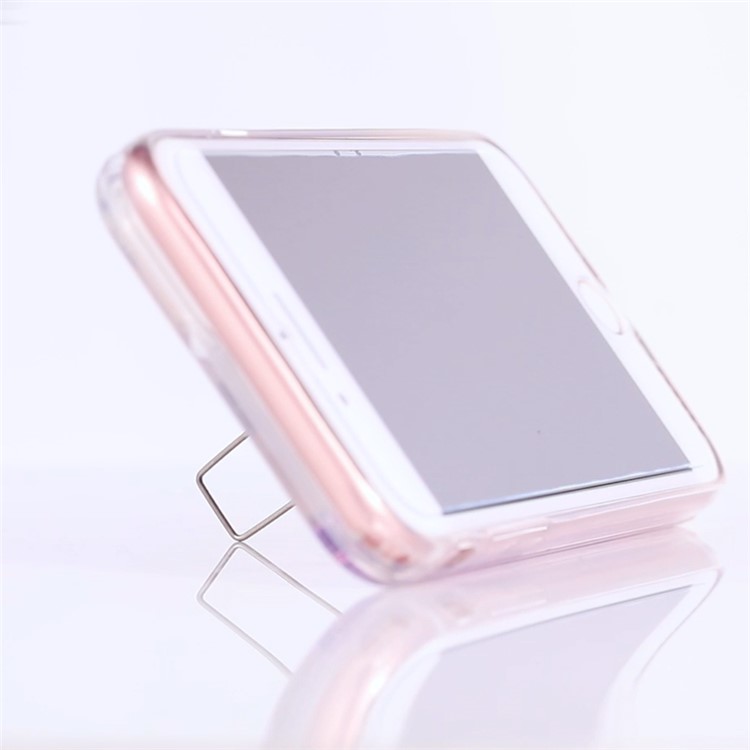 Finger Grip Kickstand Glitter Powder Quicksand TPU + PC Hybrid Back Case for Huawei Honor 10 - Pink-3