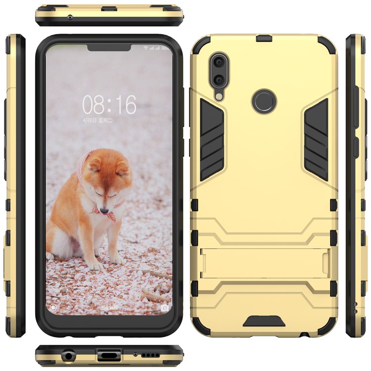 Legal Guarda Plástico TPU Híbrido Tampa Móvel Com Suporte Para Huawei Honrar Jogo - Ouro-4