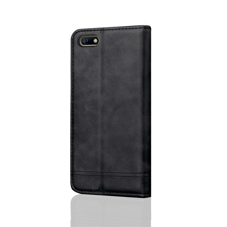 Auto-absorbed Crazy Horse Retro Leather Wallet Stand Case for Huawei Y5 Prime (2018) / Y5 (2018) / Honor 7s / Play 7 - Black-3