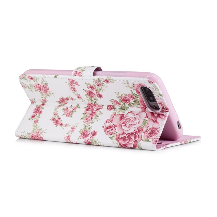 Embossed Pattern Card Holder Leather Protection Mobile Cover for Huawei Honor 10 - Blooming Peonies-4