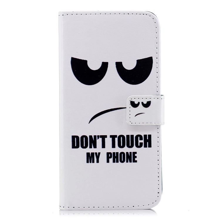 Embossed Pattern Leather Wallet Stand Mobile Cover for Huawei P20 Lite / Nova 3e - Do Not Touch My Phone-2