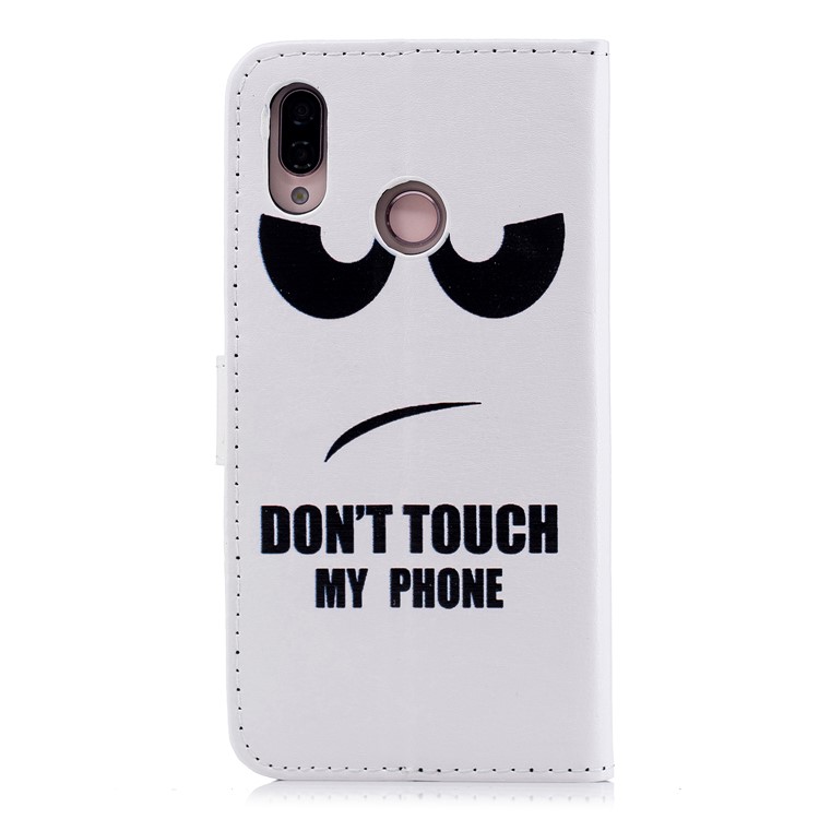 Embossed Pattern Leather Wallet Stand Mobile Cover for Huawei P20 Lite / Nova 3e - Do Not Touch My Phone-3