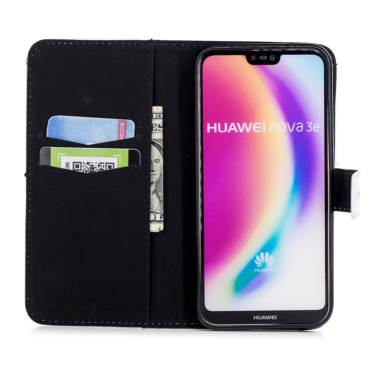Embossed Pattern Leather Wallet Stand Mobile Cover for Huawei P20 Lite / Nova 3e - Do Not Touch My Phone-5