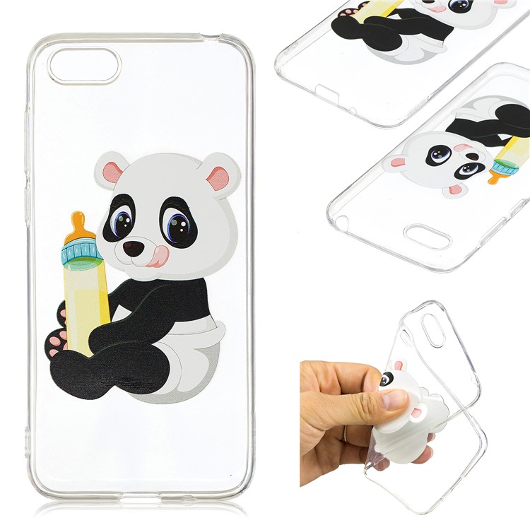 Pattern Printing Soft TPU Shell for Huawei Y5 (2018) / Y5 Prime (2018) / Honor 7s / Play 7 - Panda Holding a Bottle-1
