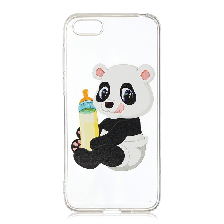 Pattern Printing Soft TPU Shell for Huawei Y5 (2018) / Y5 Prime (2018) / Honor 7s / Play 7 - Panda Holding a Bottle-2