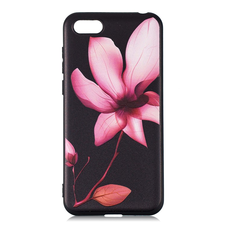 Embossment Patterned TPU Phone Accessory Cover for Huawei Y5 (2018) / Y5 Prime (2018) / Honor 7s / Play 7 - Pink Flower-2
