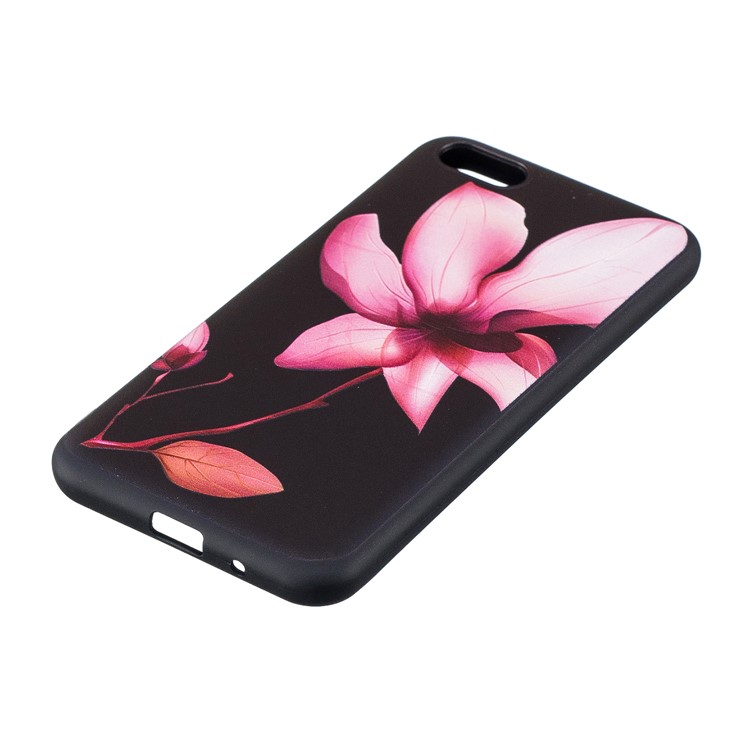 Embossment Patterned TPU Phone Accessory Cover for Huawei Y5 (2018) / Y5 Prime (2018) / Honor 7s / Play 7 - Pink Flower-3