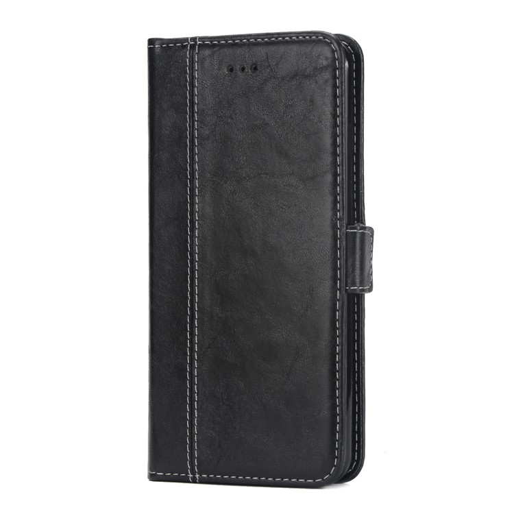 Retro Contrast Color Wallet Stand Leather Case for Huawei Honor 10 - Black-2
