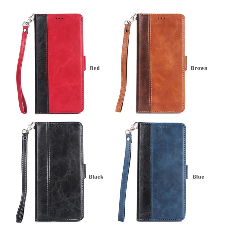 Retro Contrast Color Wallet Stand Leather Case for Huawei Honor 10 - Black-7