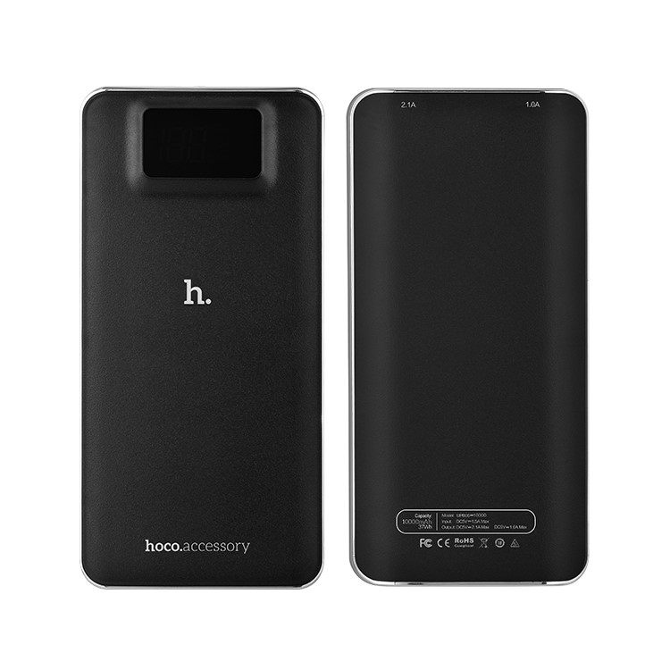 HOCO UPB05 10000mAh LCD Display Power Bank for iPhone Samsung - Black-1