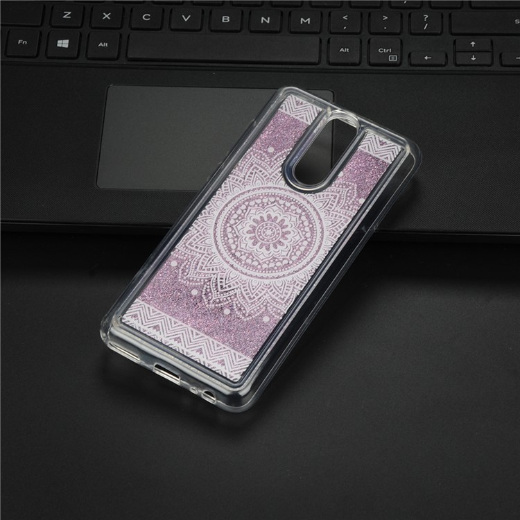 Pattern Printing Flowing Glitter Powder TPU Cell Phone Shell for Huawei Mate 10 Lite/nova 2i/Maimang 6/Honor 9i (India) - Mandala Flower-2