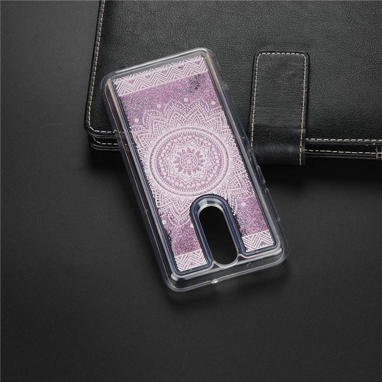 Pattern Printing Flowing Glitter Powder TPU Cell Phone Shell for Huawei Mate 10 Lite/nova 2i/Maimang 6/Honor 9i (India) - Mandala Flower-3