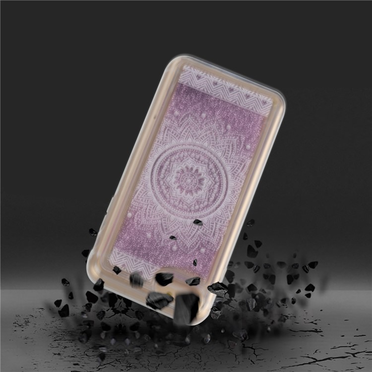 Pattern Printing Flowing Glitter Powder TPU Cell Phone Shell for Huawei Mate 10 Lite/nova 2i/Maimang 6/Honor 9i (India) - Mandala Flower-4
