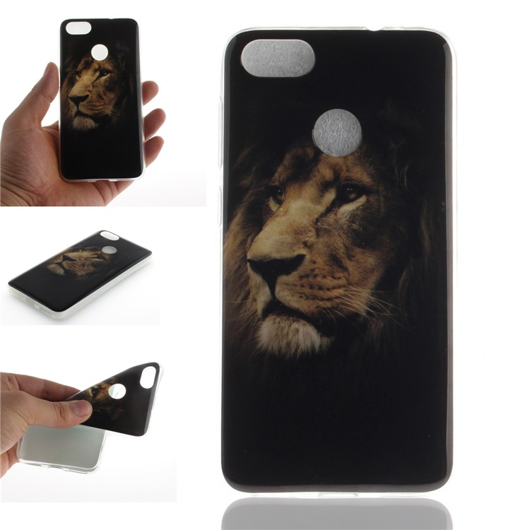 Pattern Printing IMD Soft TPU Protective Mobile Phone Cover for Huawei P9 lite mini/Y6 Pro (2017)/Enjoy 7 - Desperate Lion-1