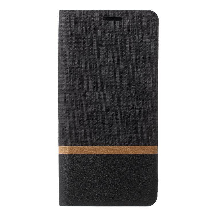 Cross Texture Card Holder Stand Leather Phone Case for Huawei Honor Play - Black-3