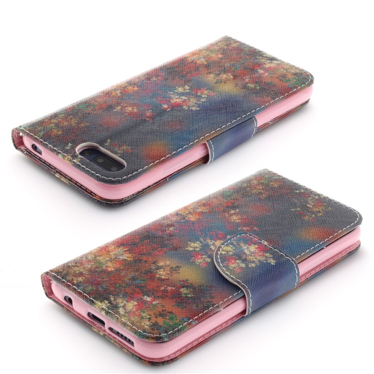 Pattern Printing Wallet Leather Cell Phone Case for Huawei Honor 10 - Flowers Pattern-4
