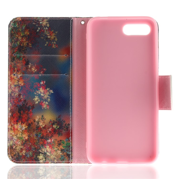 Pattern Printing Wallet Leather Cell Phone Case for Huawei Honor 10 - Flowers Pattern-8