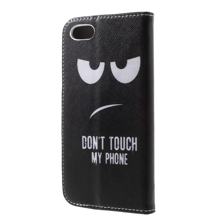 Pattern Printing Cross Texture Leather Wallet Case for Huawei Y5 (2018) - Do not Touch My Phone-2