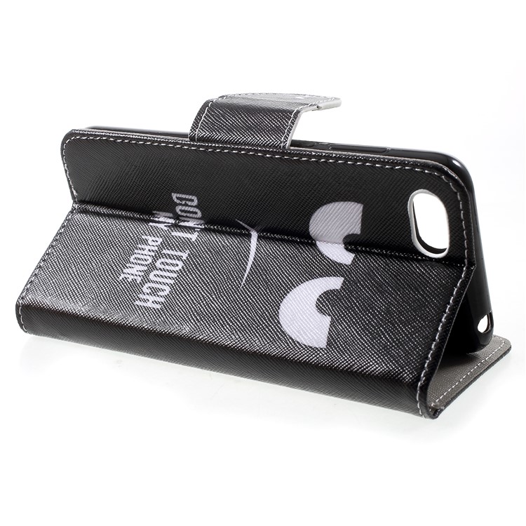 Pattern Printing Cross Texture Leather Wallet Case for Huawei Y5 (2018) - Do not Touch My Phone-4