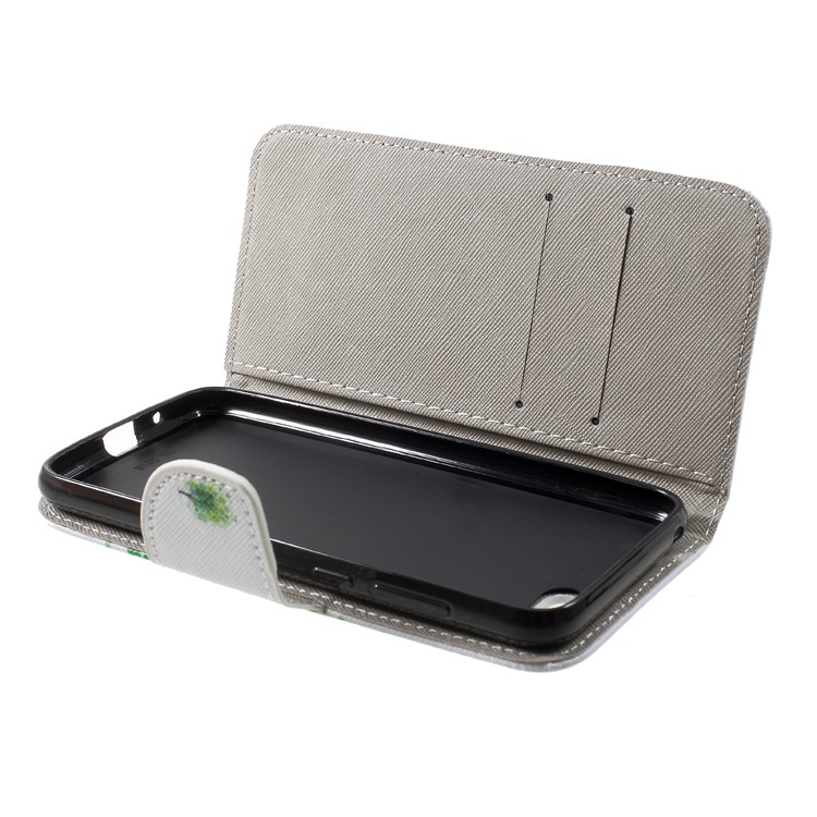 Pattern Printing Cross Texture Leather Card Holder Case for Huawei Y5 (2018) - Green Tree-5