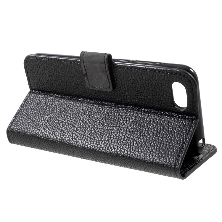 Litchi Skin PU Leather Magnetic Wallet Stand Phone Shell for Huawei Y5 (2018) / Y5 Prime (2018) / Honor 7s / Honor Play 7 - Black-4