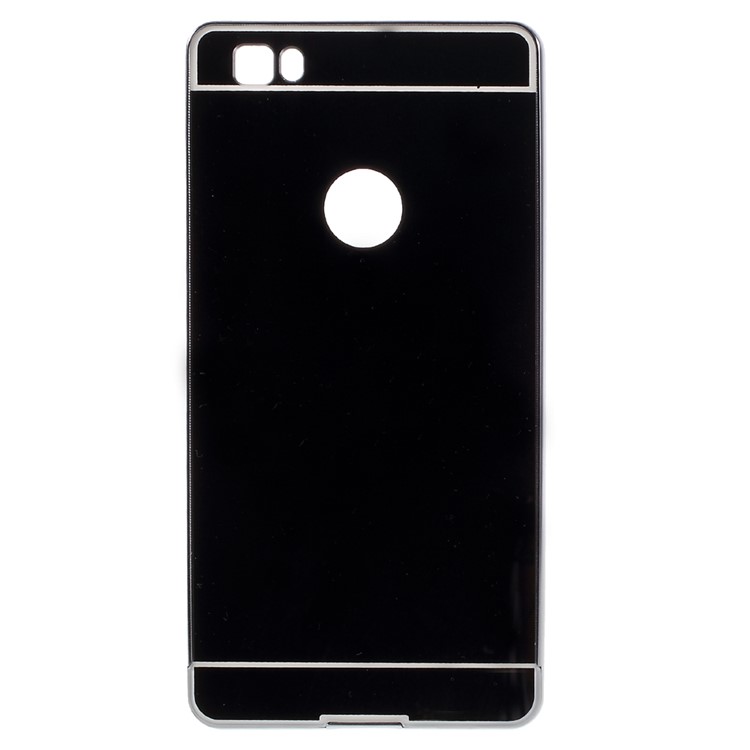 Metal Frame Mirror-like Plastic Back Shell for Huawei Ascend P8 Lite - Black-2